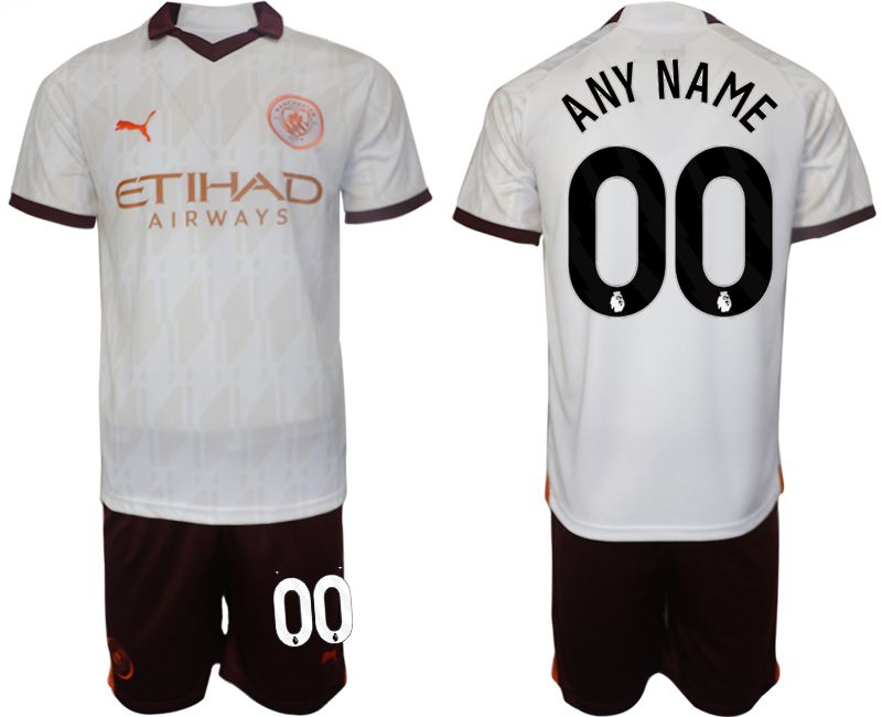 Men 2023-2024 Club Manchester City away white customized Soccer Jersey->customized soccer jersey->Custom Jersey